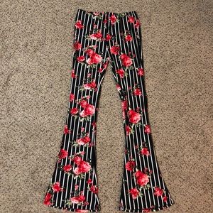 Floral bell bottom pants